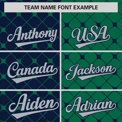 Navy Kelly Green Plaid Split Authentic Baseball Jersey 3