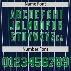 Navy Kelly Green White Bi-Color Striped Baseball Jersey 4