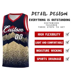 Navy Khaki Mountain Fade Gradient Fashion Basketball Jersey 2