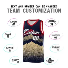 Navy Khaki Mountain Fade Gradient Fashion Basketball Jersey 4