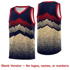 Navy Khaki Mountain Fade Gradient Fashion Basketball Jersey 6