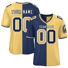 Navy Khaki Split Two Tone Authentic Football Jersey 1