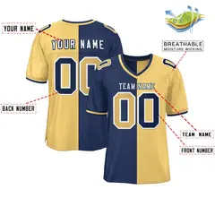 Navy Khaki Split Two Tone Authentic Football Jersey 2