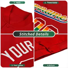 Navy LGBT Rainbow Pride Month Letterman Baseball Jacket 7