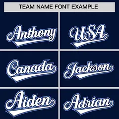 Navy Light Blue Color Block Authentic Baseball Jersey 3