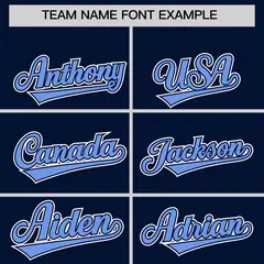 Navy Light Blue Color Block Side Dotted Line Baseball Jersey 3