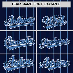 Navy Light Blue Gradient Stripe Sleeves Baseball Jersey 3
