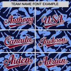 Navy Light Blue Graffiti Pattern Authentic Baseball Jersey 3