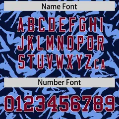 Navy Light Blue Graffiti Pattern Authentic Baseball Jersey 4