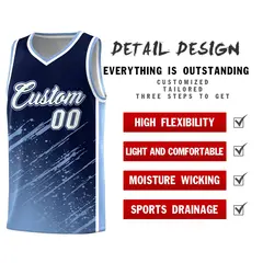 Navy Light Blue Splash Basketball Uniforms for Training 2