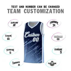 Navy Light Blue Splash Basketball Uniforms for Training 4