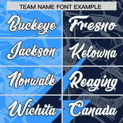 Navy Light Blue Split Lightning Pattern Football Jersey 3