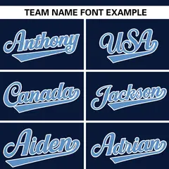 Navy Light Blue Stripe Raglan Baseball Jersey 3