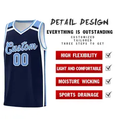 Navy Light Blue White Color Charge Series Basketball Jersey 2