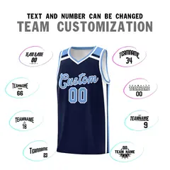 Navy Light Blue White Color Charge Series Basketball Jersey 4