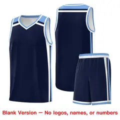 Navy Light Blue White Color Charge Series Basketball Jersey 7
