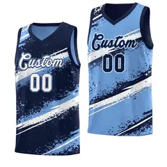 Navy Light Blue White Reversible Basketball Jersey Stellar Strike Series 1