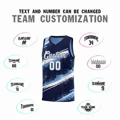 Navy Light Blue White Reversible Basketball Jersey Stellar Strike Series 2
