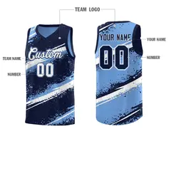 Navy Light Blue White Reversible Basketball Jersey Stellar Strike Series 4