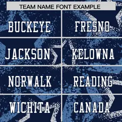 Navy Light Blue-White Star Graffiti Football Jersey 3