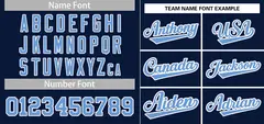 Navy Light Blue-White Stripe Raglan Baseball Jersey 3
