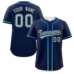 Navy Light Gray Gradient Ribbed Authentic Baseball Jersey 1