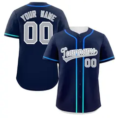 Navy Light Gray Gradient Ribbed Authentic Baseball Jersey 1