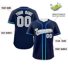 Navy Light Gray Gradient Ribbed Authentic Baseball Jersey 2