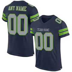 Navy Light Gray-Neon Green Classic Mesh Football Jersey 1