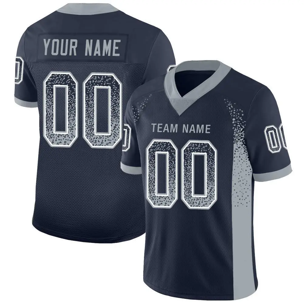 Navy Light Gray-White Drift Fashion Mesh Football Jersey