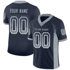 Navy Light Gray-White Drift Fashion Mesh Football Jersey 1