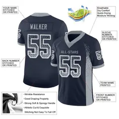 Navy Light Gray-White Drift Fashion Mesh Football Jersey 2