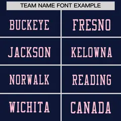 Navy Light Pink Sequin Lettering Football Jersey 3
