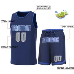 Navy Lt Blue-Navy Classic Sets Basketball Jersey 2