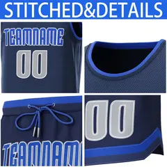 Navy Lt Blue-Navy Classic Sets Basketball Jersey 6