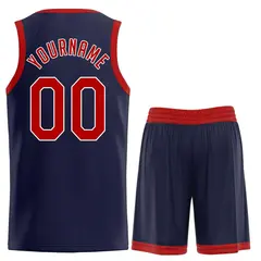 Navy Maroon-White Classic Sets Basketball Uniform Jersey 2