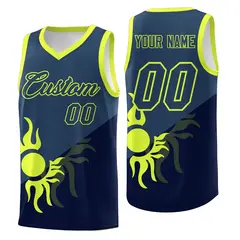 Navy Midnight Blue Sunburst Two Tone Basketball Jersey 1