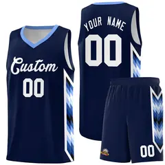 Navy Mosaic Gradient Fashion Basketball Jersey Uniform