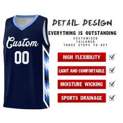 Navy Mosaic Gradient Fashion Basketball Jersey Uniform 2