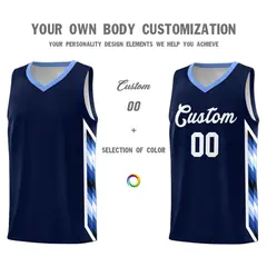 Navy Mosaic Gradient Fashion Basketball Jersey Uniform 3
