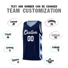 Navy Mosaic Gradient Fashion Basketball Jersey Uniform 4