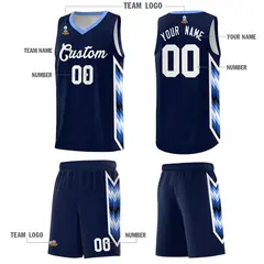 Navy Mosaic Gradient Fashion Basketball Jersey Uniform 5