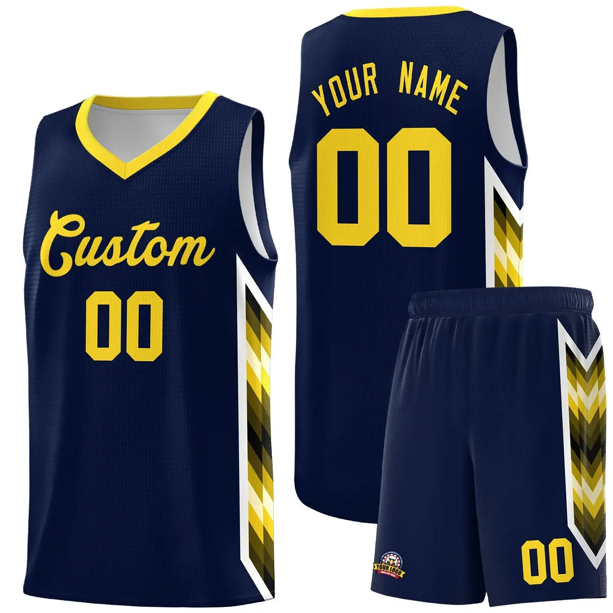 Navy Mosaic Gradient Fashion Basketball Jersey Uniform