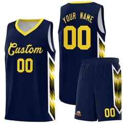 Navy Mosaic Gradient Fashion Basketball Jersey Uniform