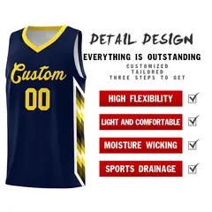 Navy Mosaic Gradient Fashion Basketball Jersey Uniform 2