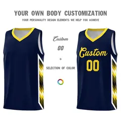 Navy Mosaic Gradient Fashion Basketball Jersey Uniform 3
