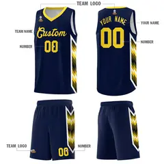 Navy Mosaic Gradient Fashion Basketball Jersey Uniform 5