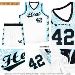 Navy Mosaic Stars Pattern Basketball Jersey 6