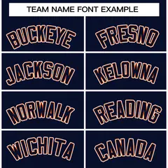Navy Navy-Orange Raglan Varsity Full-Snap Letterman Jacket 3