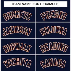 Navy Navy-Orange Raglan Varsity Full-Snap Letterman Jacket 5